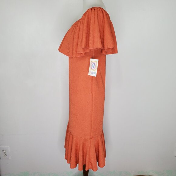 LuLaRoe Flounce On or Off Shoulder Stretchy Sheath CiCi Dress NEW NWT Size S - Picture 4 of 13